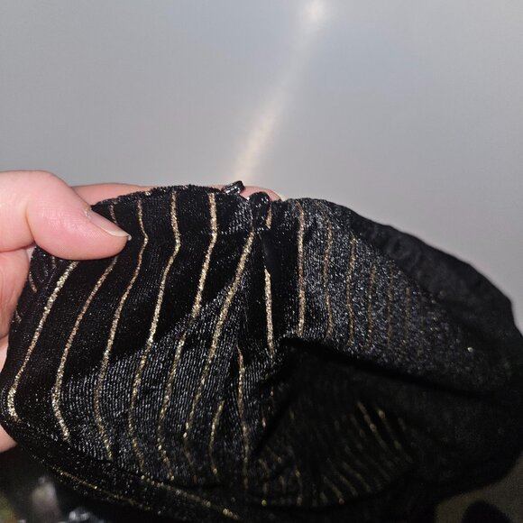 NEW Forever 21 Black Velvet Pants Metallic Gold Stripes Wide Leg Size 3X Holiday - Picture 12 of 16